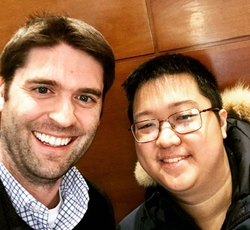Stephen Harrison with Ryan Ng, a Wikipedia supercontributor he had interviewed.
