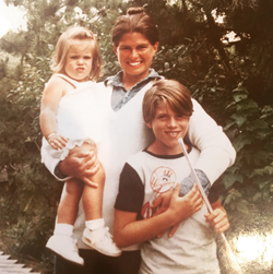 Susan with her mother and her brother in the 70s.