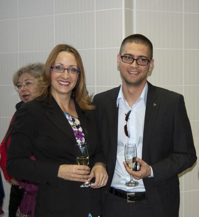 Tatjana Vojtehovski and her ex-boyfriend Nenad Canak at an event.