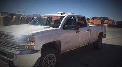 The white pick-up truck that was used by Taylor Winston to transport the wounded.