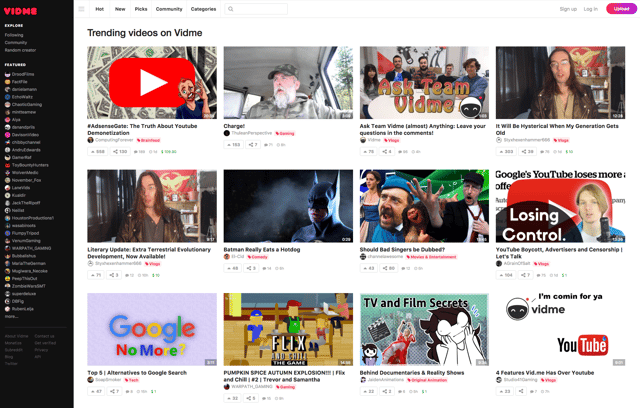 Homepage pictured in March 2017