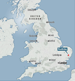 Woodbridge location in the UK