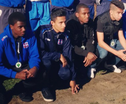 Quebec-Ontario Cup. Braves d'Ahuntsic Jonathan Clerveau Yael Alberto Patino Stephen Samake Tarik Arkoub