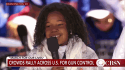 Gif of Yolanda Renee King during the speech that she gave at the March for Our Lives.