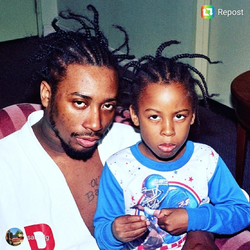 Photo of Bar-Son Jones with his father, Ol' Dirty Bastard.