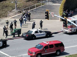 A SWAT team is picturing entering YouTube HQ in San Bruno, California, on Tuesday after reports of shots being fired inside