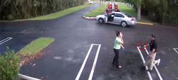 Image of the moments when Yuly Solano is shot by her ex boyfriend, Michael DeMarco.