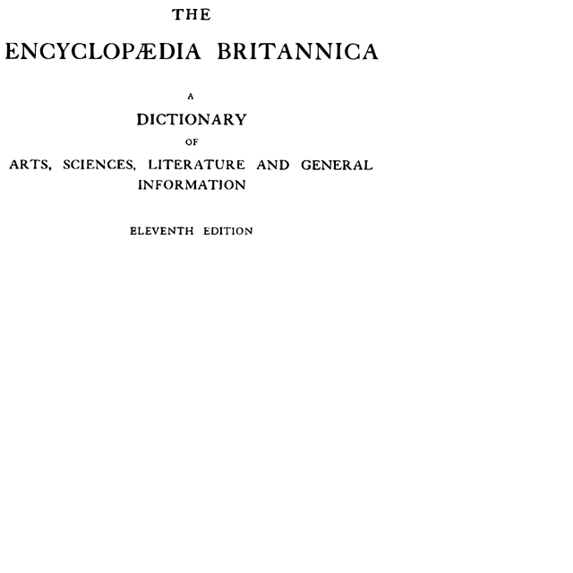 Encyclopædia Britannica Eleventh Edition