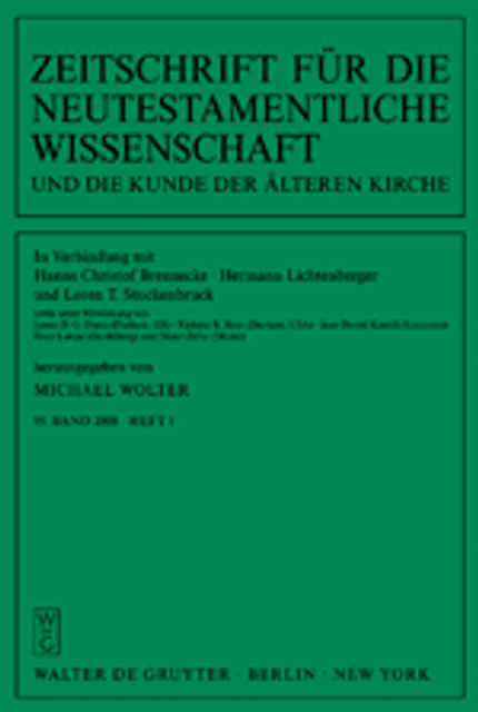 Zeitschrift für die Neutestamentliche Wissenschaft