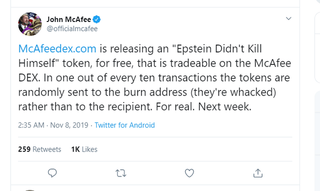 "Epstein Didn't Kill Himself" Token