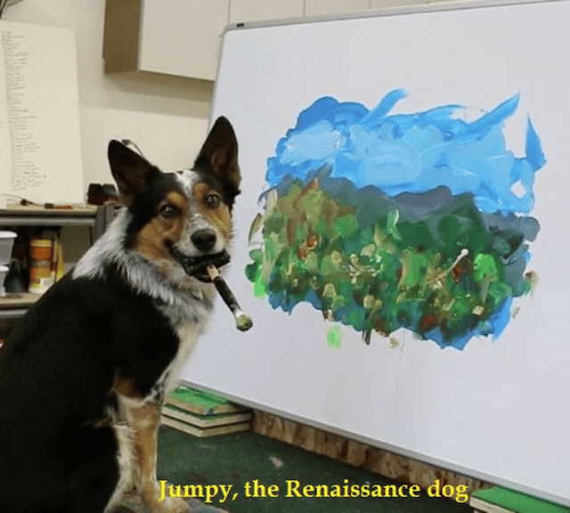 Jumpy the Renaissance Dog