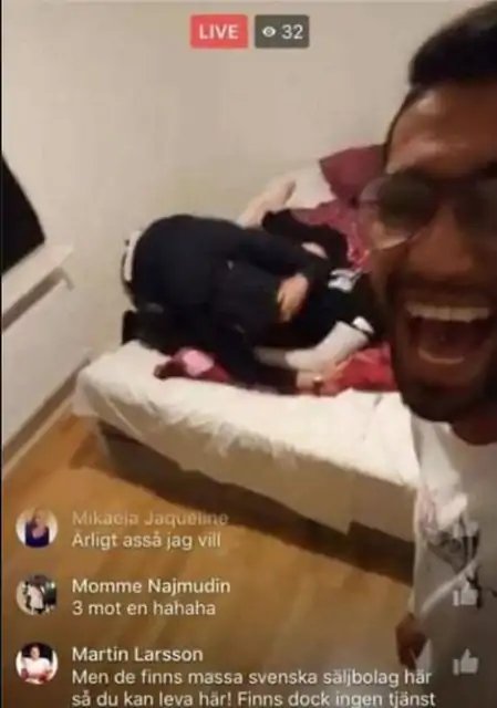 Swedish Gang rape of woman on Facebook Live January 2017